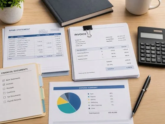 Documents required for accounting services UAE — bank statements invoices and financial records checklist Modest Consulting Services